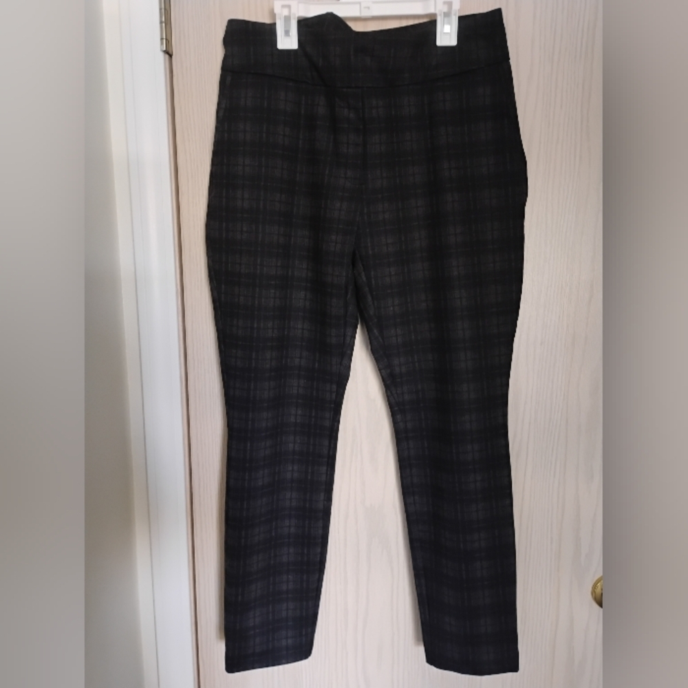 Dalia Woman's Charcoal Plaid Dress Pants